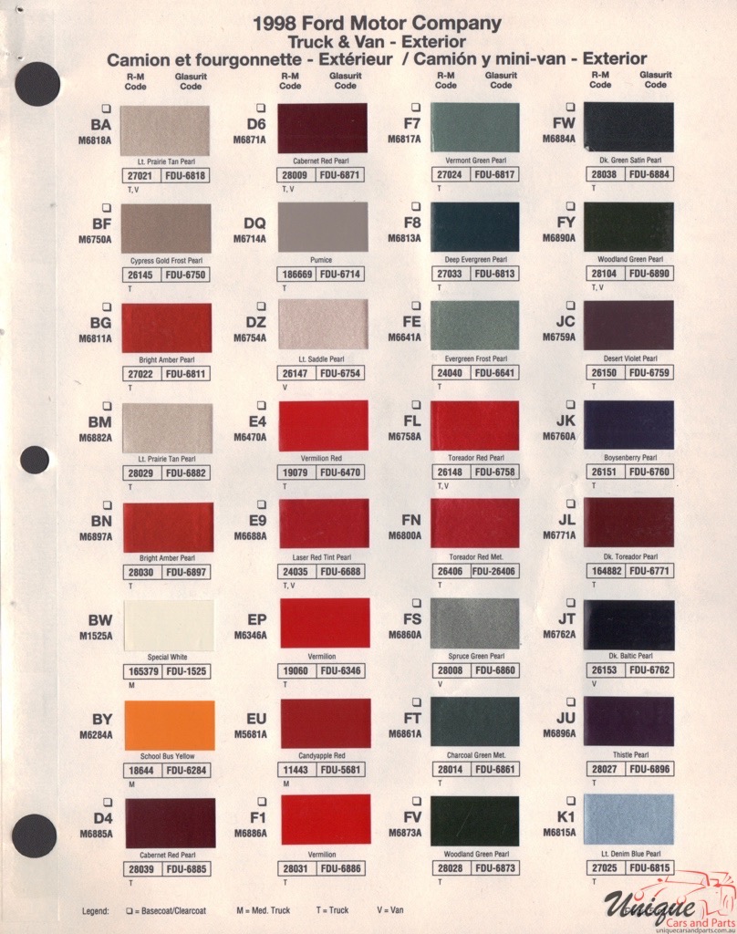 1998 Ford Paint Charts Rinshed-Mason 5